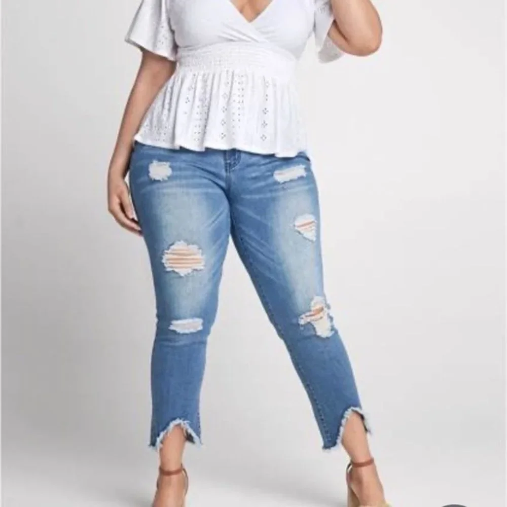 For the Republic distressed capri Jeans pants - Picture 1 of 7
